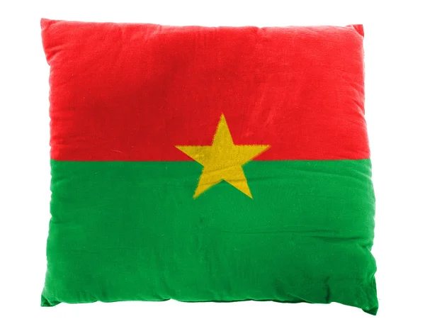 Burkina Faso flag painted on pillow — Stock Photo, Image