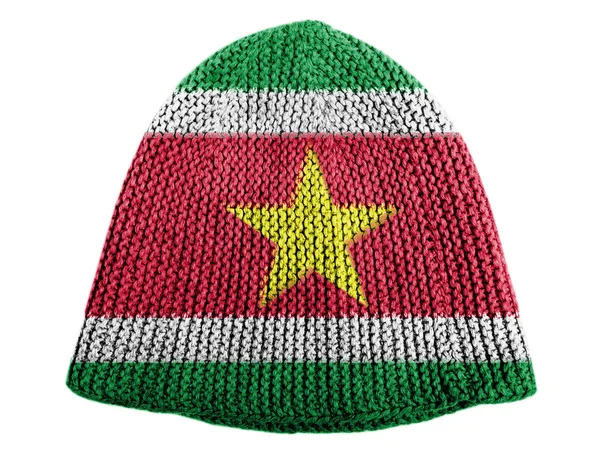 Surinamese flag painted on cap — Stock Photo, Image