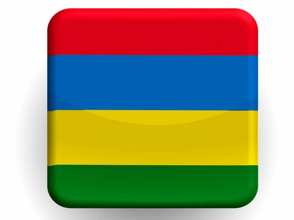 Bandiera Mauritania dipinta su icona lucida — Foto Stock