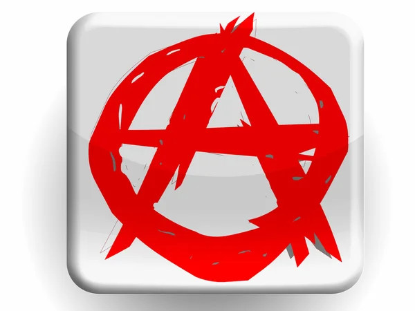 Anarchie symbool geschilderd op glanzende pictogram — Stockfoto
