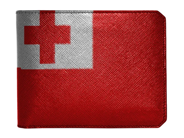 Tonga flag painted on leather wallet painted on leather wallet — Stock Photo, Image