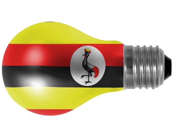 Uganda flaggan målad på glödlampa — Stockfoto