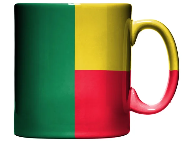 Benim. Bandeira Benini pintada em caneca ou xícara de café — Fotografia de Stock