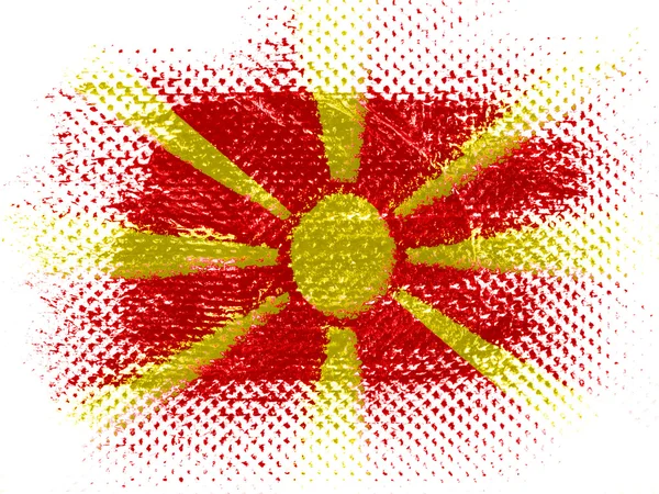 Macedonia bandiera sulla superficie punteggiata — Foto Stock