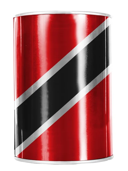 Trinidad and Tobago flag painted on shiny tin can — Stock Photo, Image