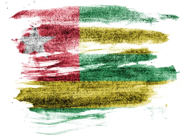 Kağıt renkli charcoals ile boyanmış togo bayrağı — Stok fotoğraf