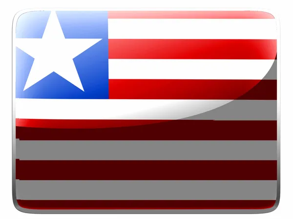 Liberia. Liberias flagga målade på torget gränssnitt-ikonen — Stockfoto