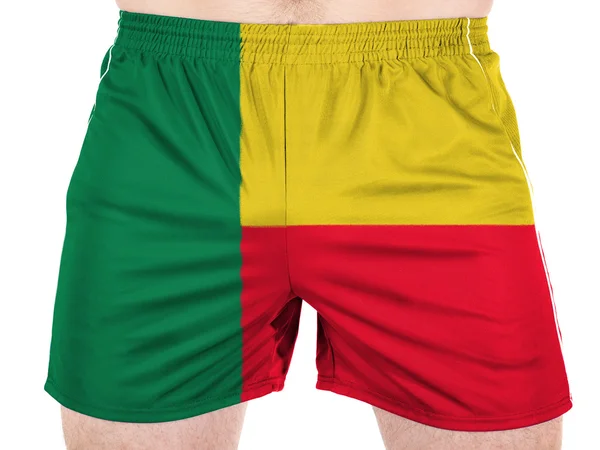 Benin. Bandera Benini pintada sobre camisetas deportivas — Foto de Stock