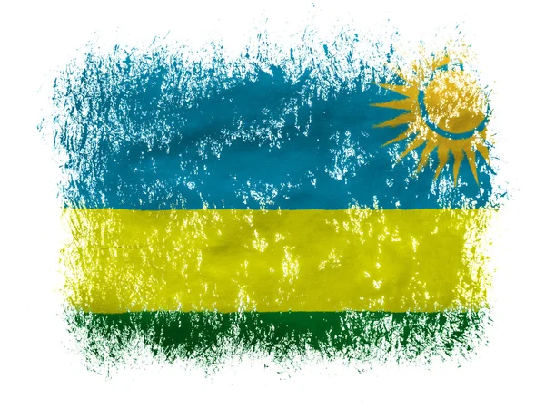 Ruanda vlag op witte achtergrond — Stockfoto