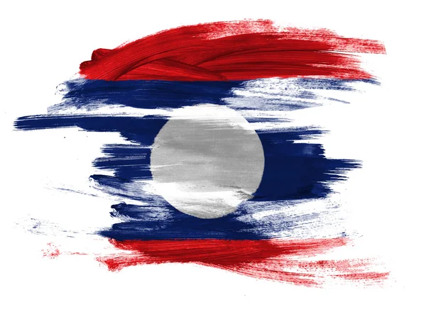 Die laotische Flagge — Stockfoto