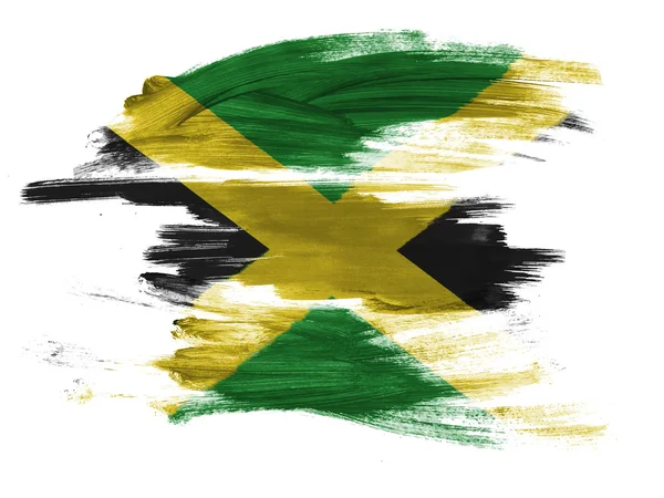 Флаг Ямайки окрашен на белой поверхности — стоковое фото