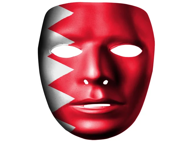 Bahrain. Bahraini flag painted on theater plastic mask — Stock Photo, Image