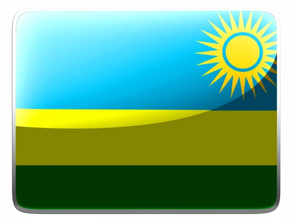 Ruanda vlag geschilderd op vierkante interface pictogram — Stockfoto