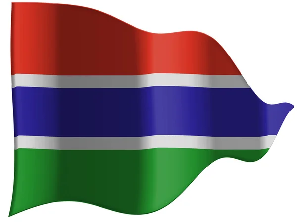 Die Gambia-Flagge — Stockfoto