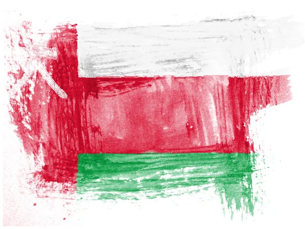 Oman flag painted with watercolor on paper — Stock Photo, Image