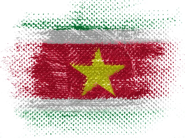 Surinamese flag on dotted surface — Stock Photo, Image