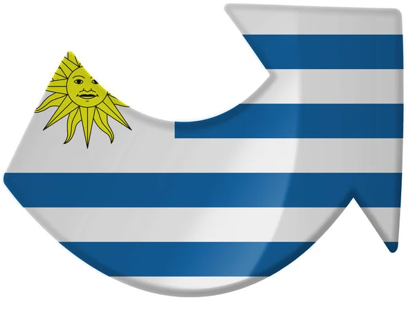 Drapeau Uruguay peint sur — Photo