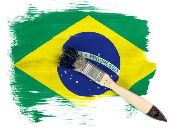 Det brasilianske flagget – stockfoto