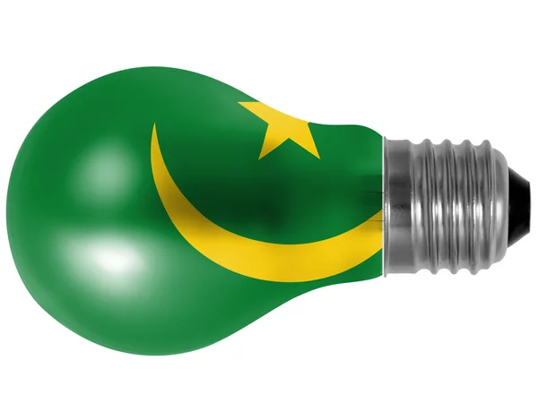Флаг Маврикия, нарисованный на лампочке — стоковое фото