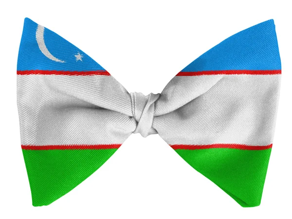 Bandera de Uzbekistán con pajarita —  Fotos de Stock