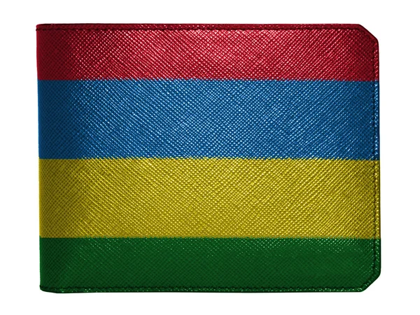 Mauritania flag painted on leather wallet painted on leather wallet — Stock Photo, Image