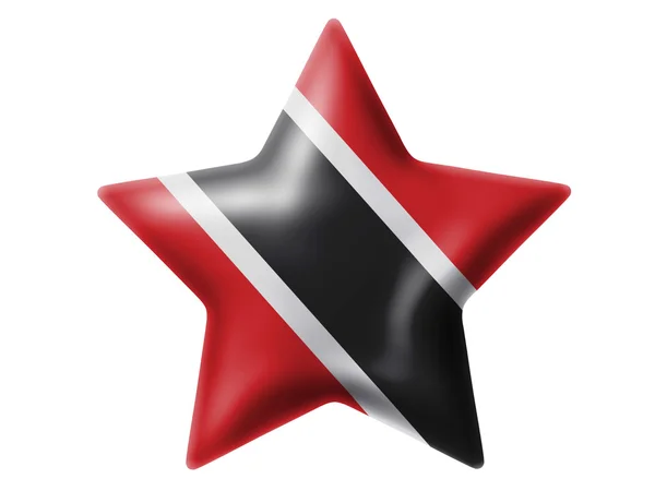 Trinidad and Tobago flag . Glossy star — Stock Photo, Image