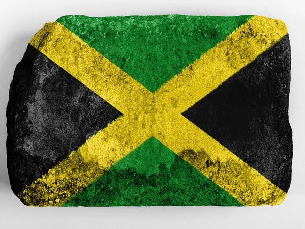 Bandeira da Jamaica pintada em tijolo — Fotografia de Stock