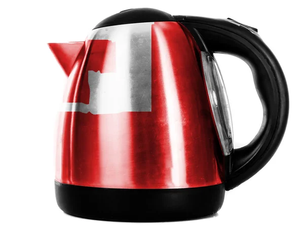 Tonga flag painted on shiny metallic kettle — Stock Photo, Image