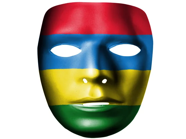 Флаг Мавритании нарисован на театральной пластиковой маске — стоковое фото