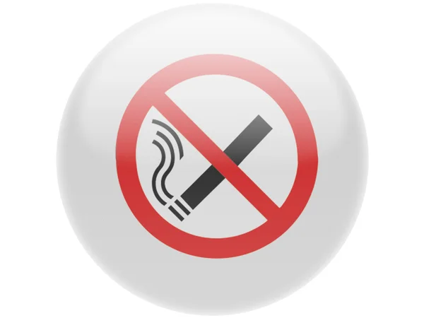 No smoking sign drawn at. Round glossy badge — Stock Photo, Image