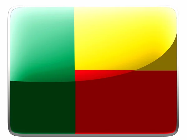 Benin. Benini-Flagge auf quadratischem Interface-Symbol aufgemalt — Stockfoto