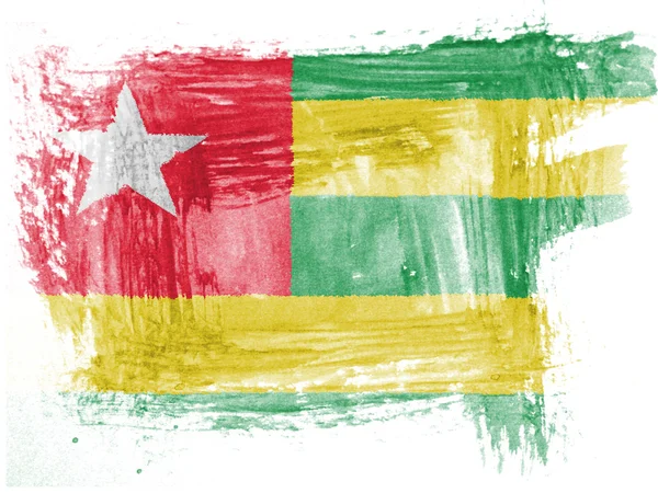 Bandeira do Togo pintada com aquarela sobre papel — Fotografia de Stock