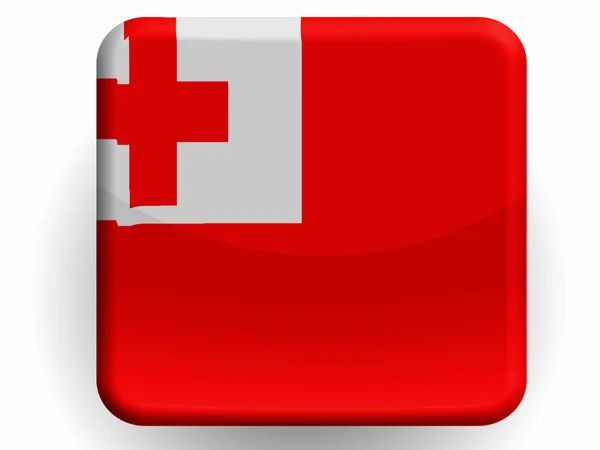 Bandiera Tonga dipinta su icona lucida — Foto Stock