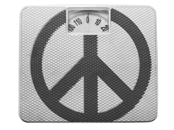 Peace symbol painted on painted on balance — Stock Photo, Image