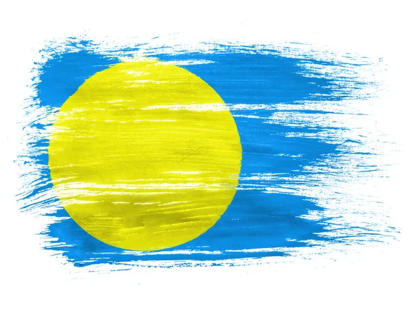 Bandiera Palau su sfondo bianco — Foto Stock