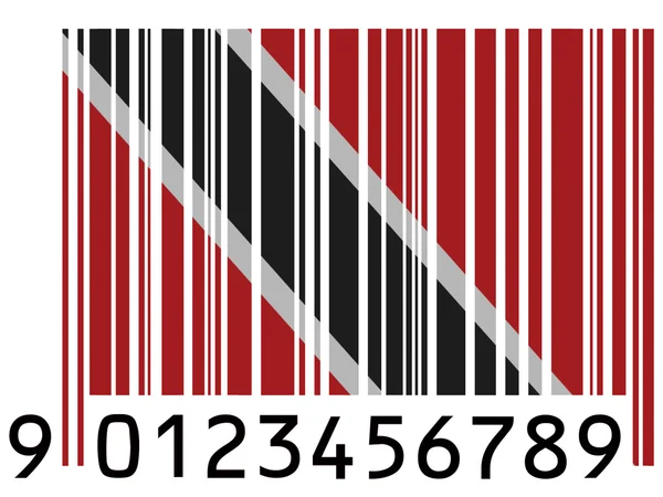 Trinidad and Tobago flag painted on barcode surface