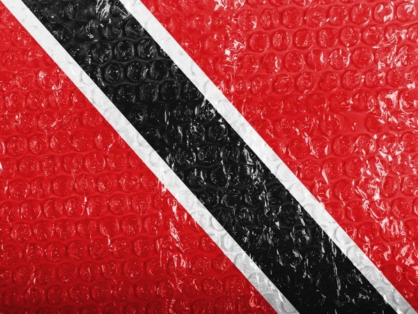Trinidad und Tobago Flagge auf Blasenfolie gemalt — Stockfoto