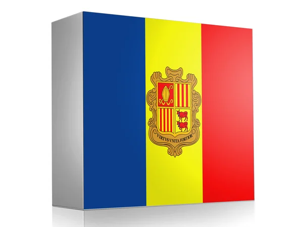Andorra vlag op witte doos pictogram — Stockfoto