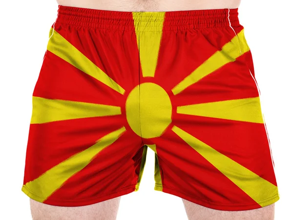 马其顿国旗画在运动衬衫 — 图库照片