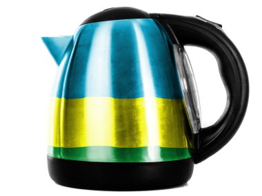 Ruanda bayrak parlak metalik çaydanlığı koyayım boyalı