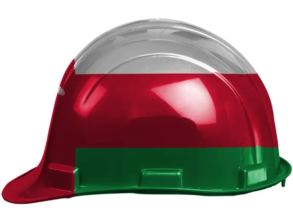 オマーンの国旗安全ヘルメットの塗装 — ストック写真
