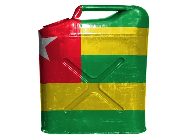 Togo flag painted on gasoline can or gas canister — Stock Photo, Image