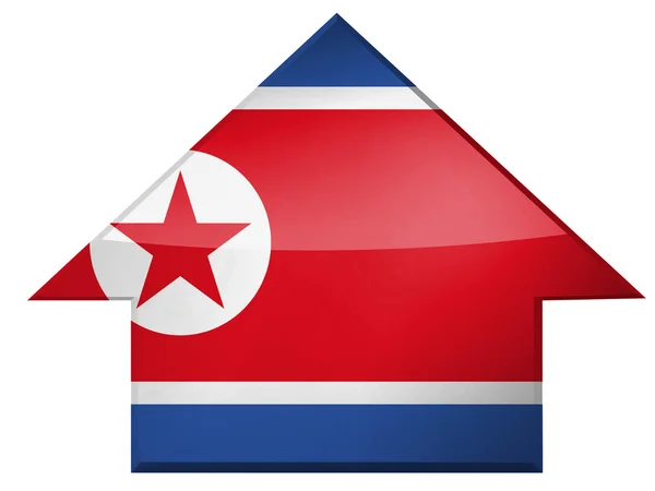 De vlag van Noord-korea — Stockfoto