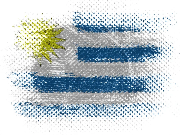 Uruguay-Flagge auf gepunkteter Oberfläche — Stockfoto
