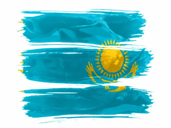 La bandera kazaja — Foto de Stock