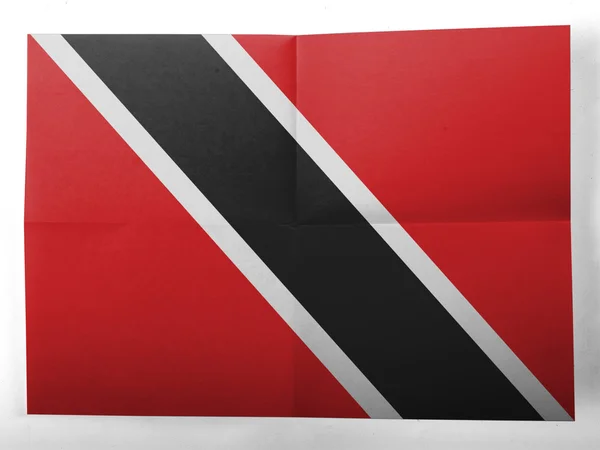 Bandeira de Trinidad e Tobago pintada em folha de papel simples — Fotografia de Stock