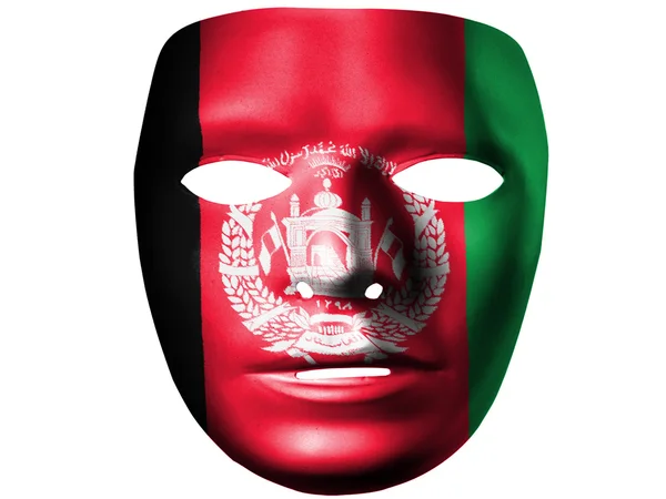 Afghanistan flag painted on theater plastic mask — Stock Photo, Image