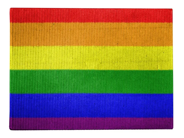 Gay pride flaggan målad på kartong — Stockfoto