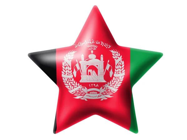 Afghanistan flag. Glossy star — Stock Photo, Image