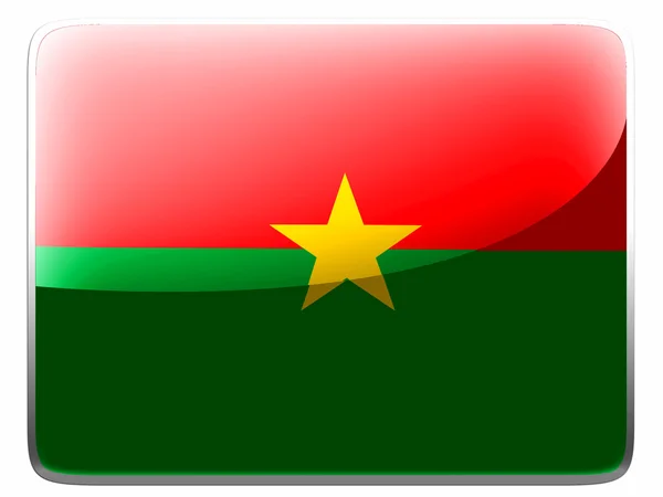 Bandeira do Burkina Faso pintada no ícone da interface quadrada — Fotografia de Stock